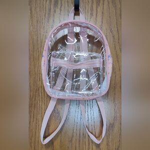 Women's Pink Floral & Clear Mini Backpack, 9x7.5